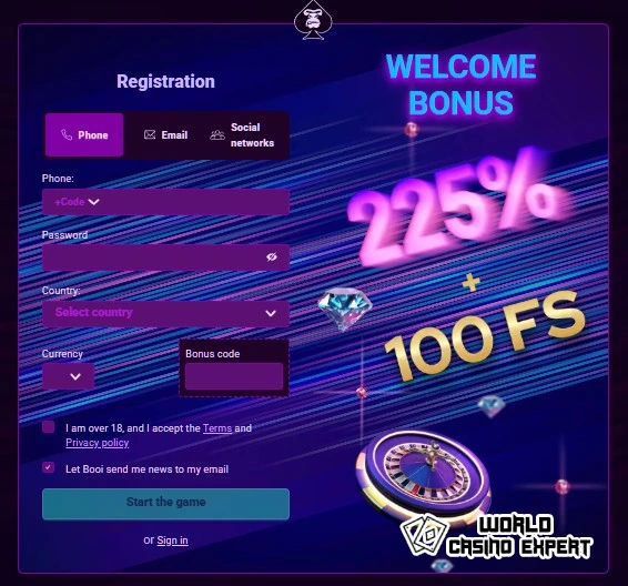 Registration and Verification | Booi Casino