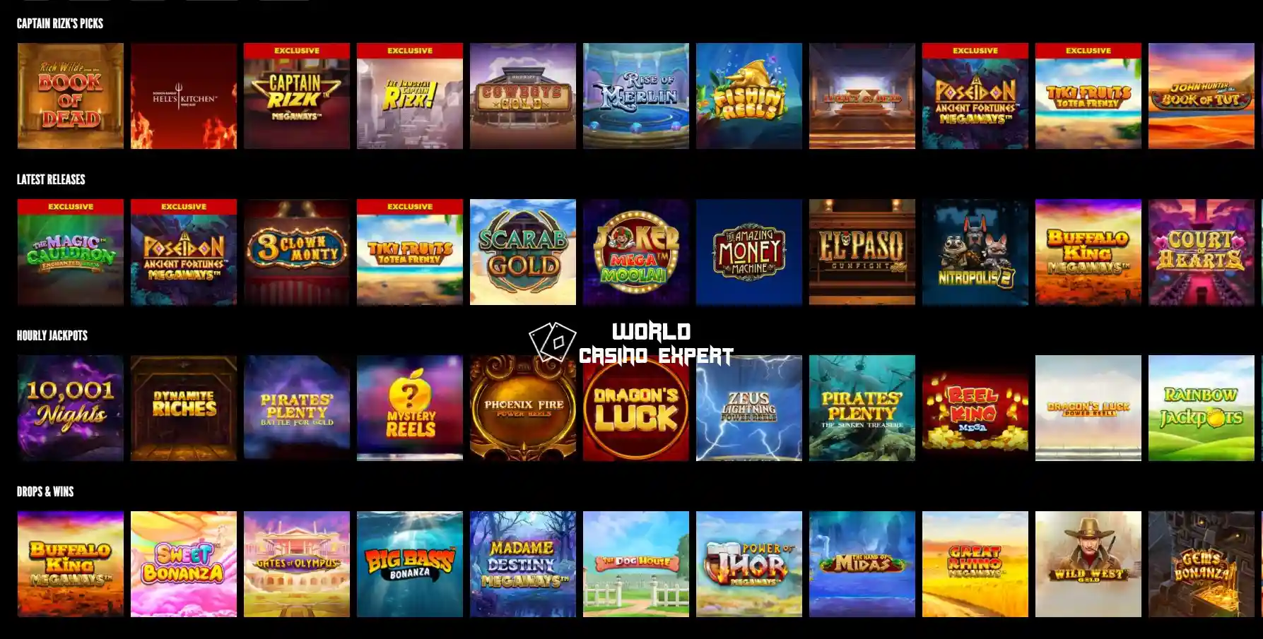 Games in Online Casino Rizk | World Casino Expert