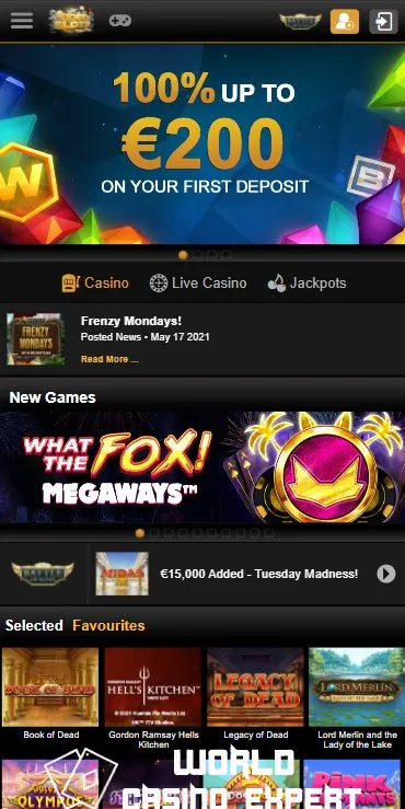 Casino Mobile Experience Online Casino VideoSlot | World Casino Expert