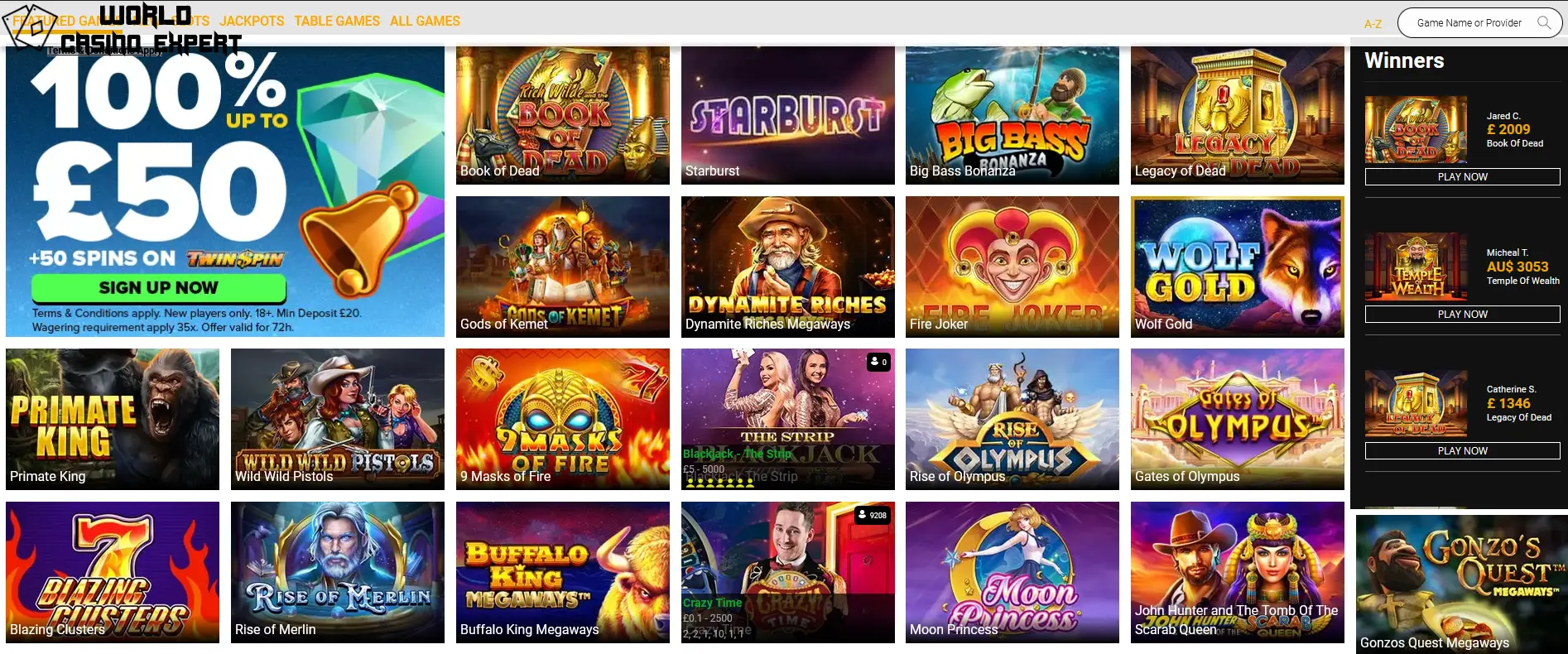 Games and Providers at NextCasino | WorldCasinoExpert