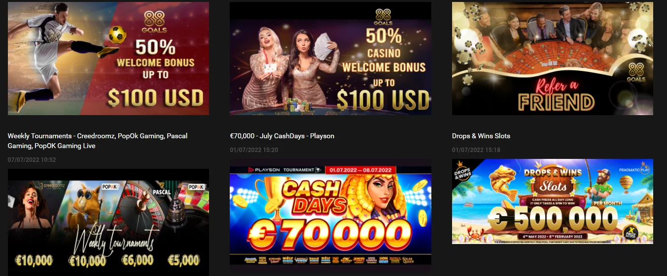 Bonuses and Promotions in The Casino 88Goals | World Casino Expert