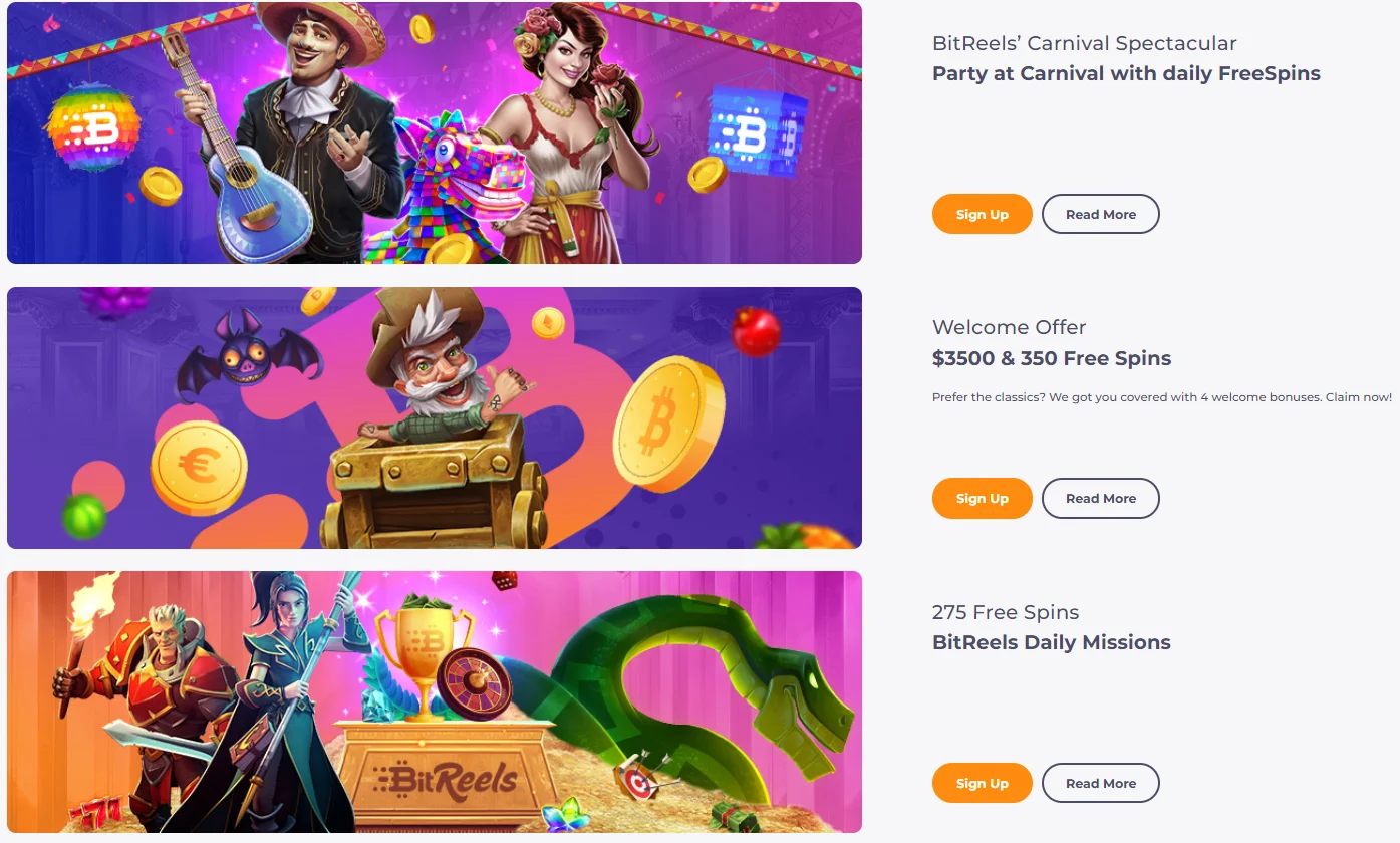 Bonuses Online Casino BitReels