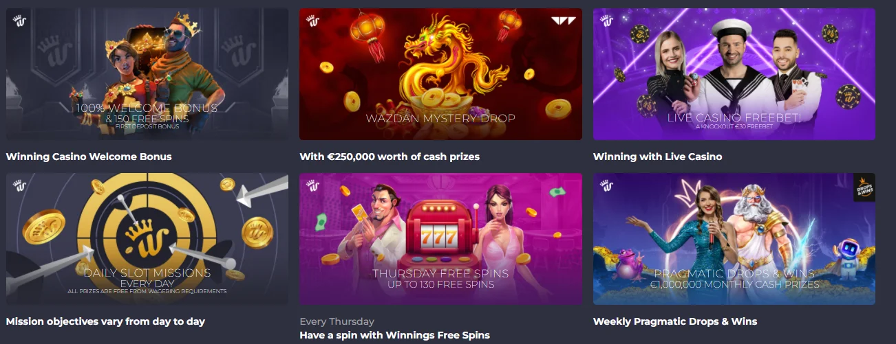 Bonuses Online Casino Winnig.io