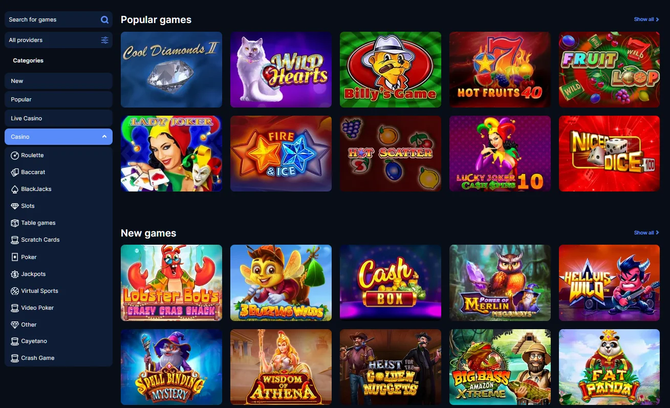 Software and Range of Games in BitBet24