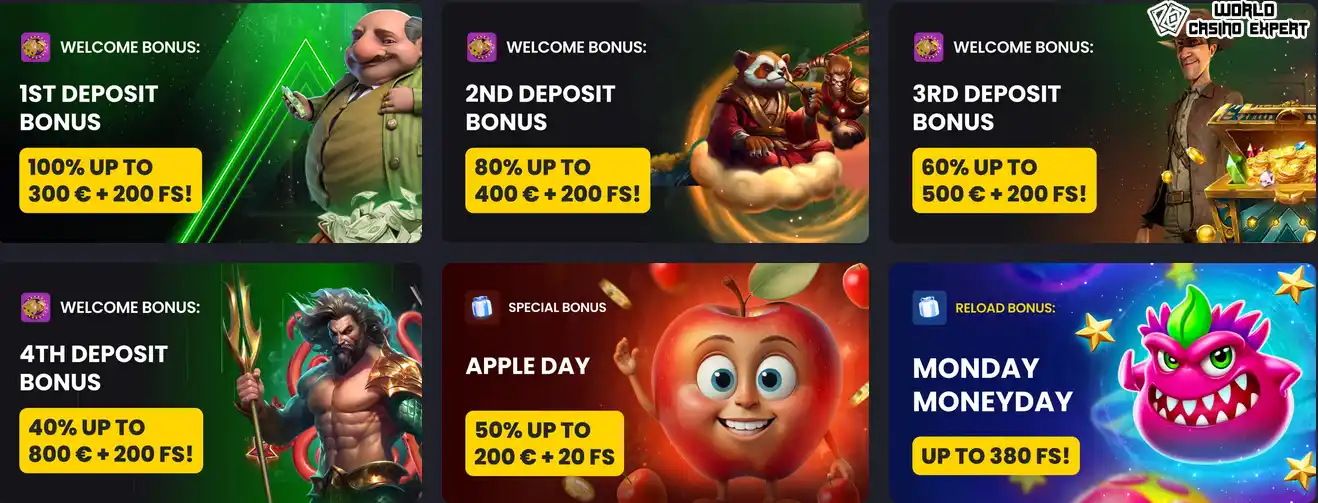 Bonus offers to players vy the casino Asino